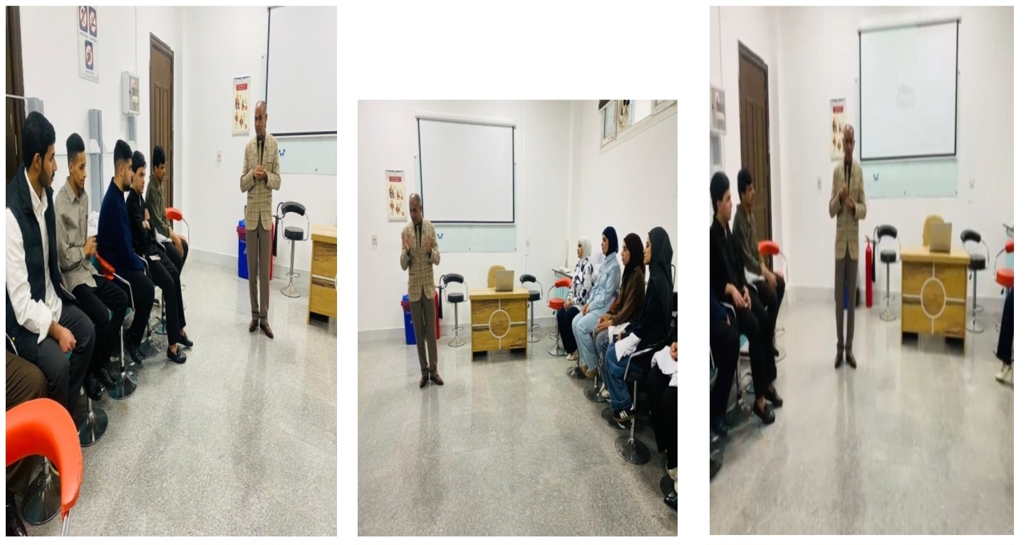 كلية العلوم جامعة العين العراقية تقوم بتنظيم اجتماع مع طلبة قسم الكيمياء الحياتية من قبل لجنة الارشاد النفسي.